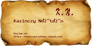 Kazinczy Nátán névjegykártya